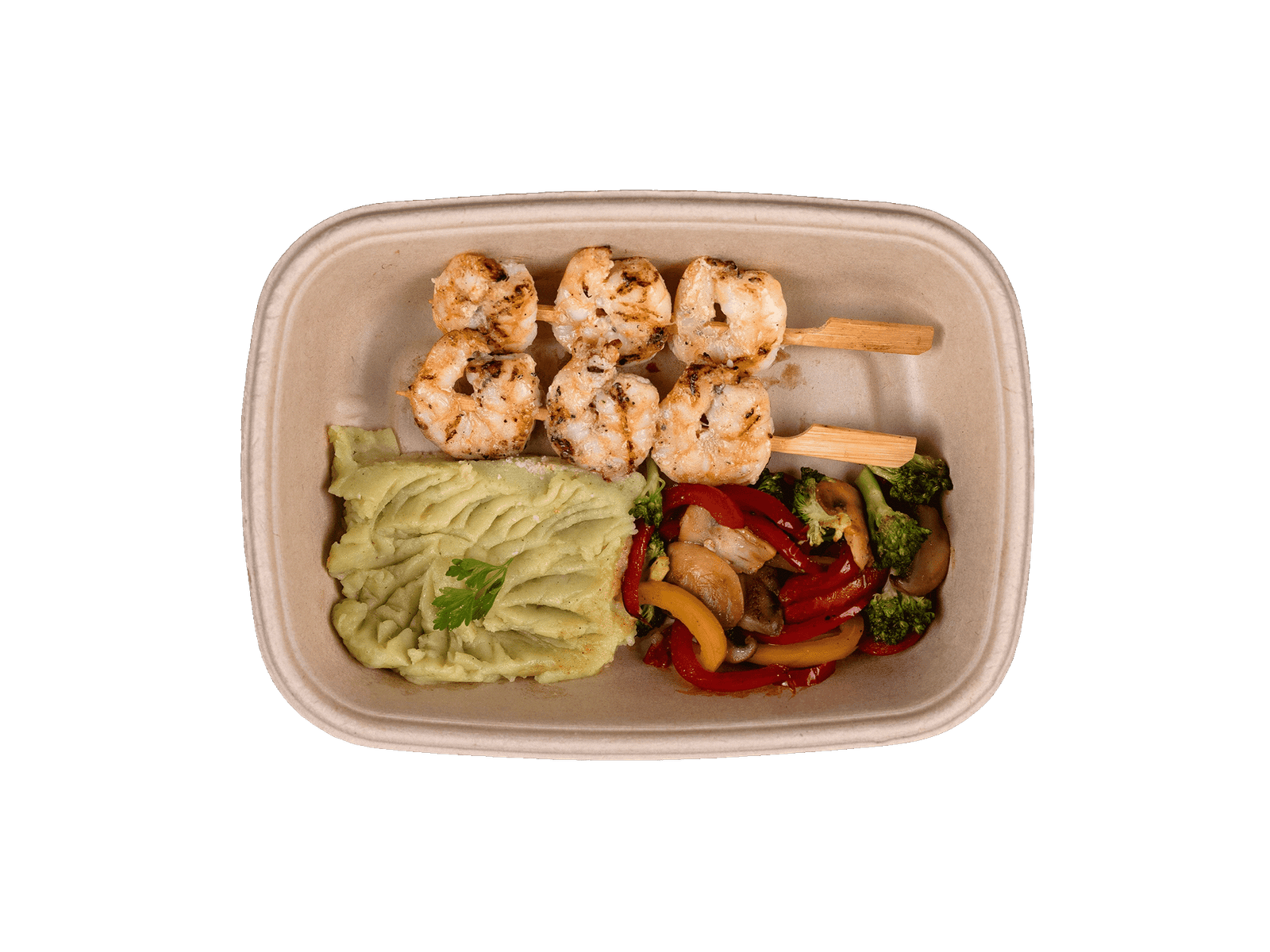 جمبري مع البطاطا المهروسة 