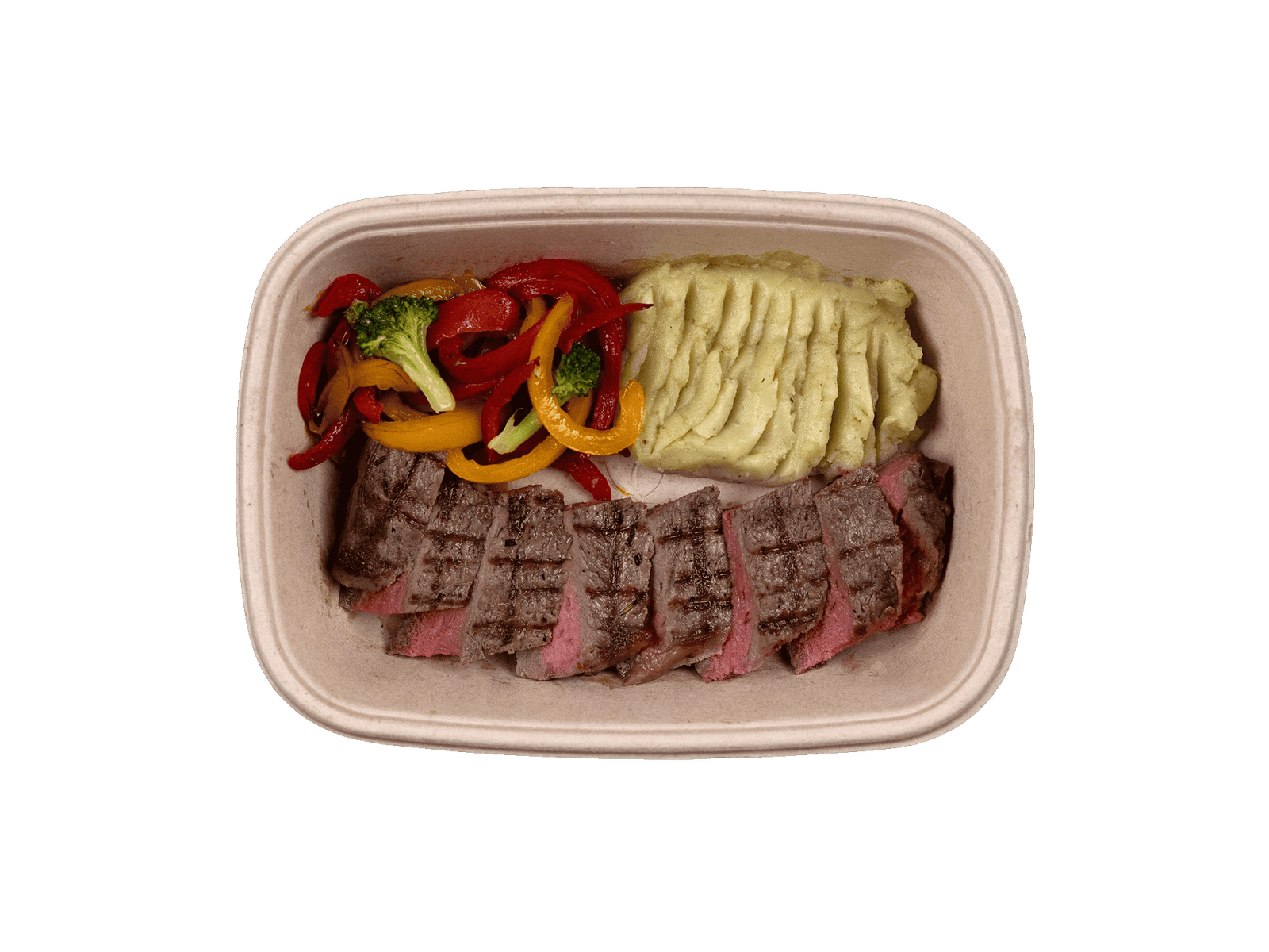 ستيك الستريبلاين مع البطاطا المهروسة 