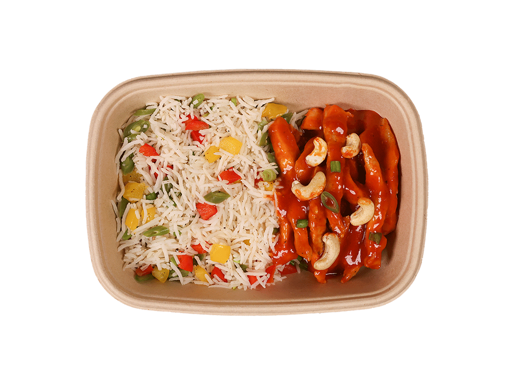 سويت أند ساور مع خضار وأرز